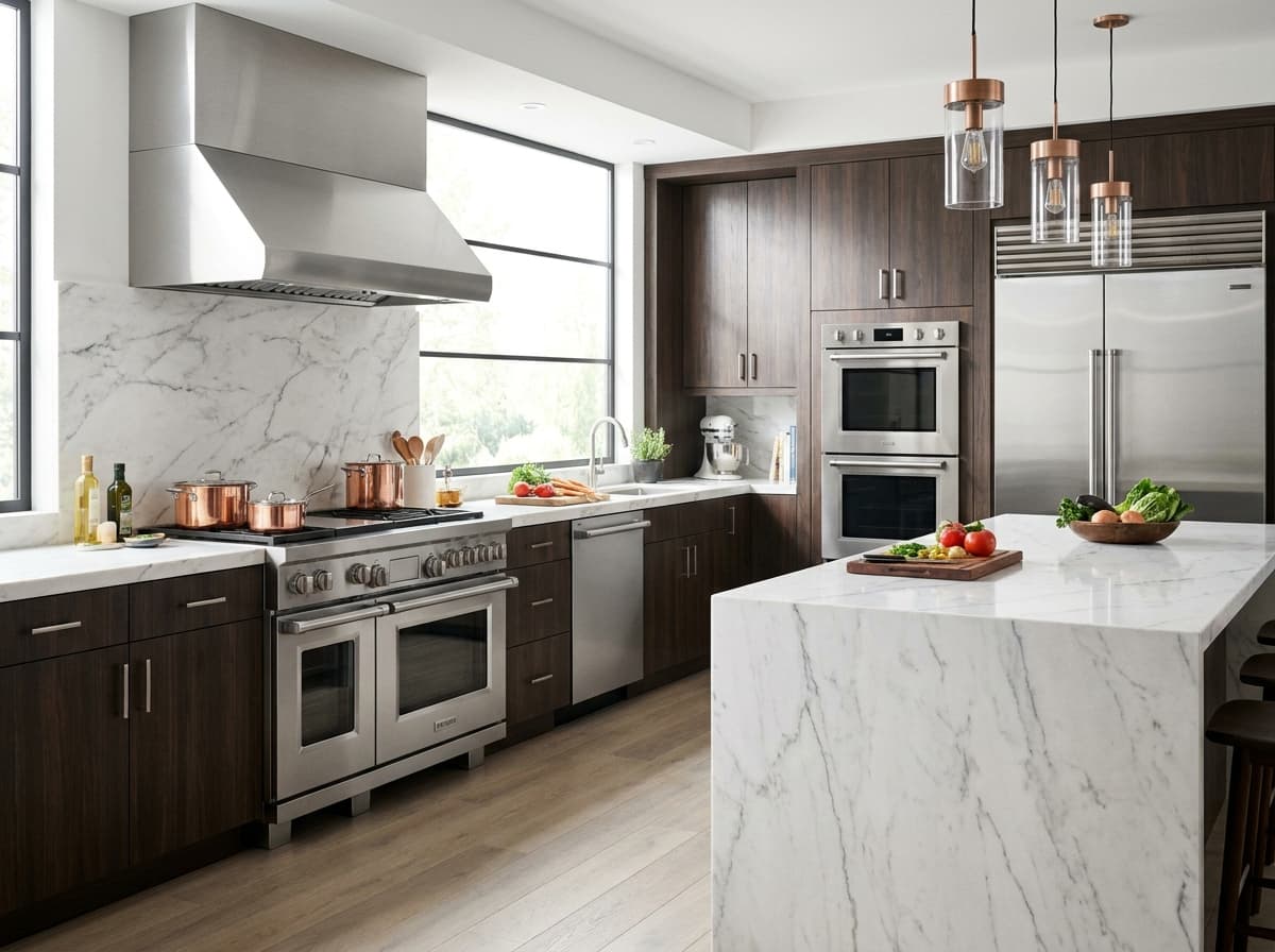 A modern Indian home kitchen with appliances