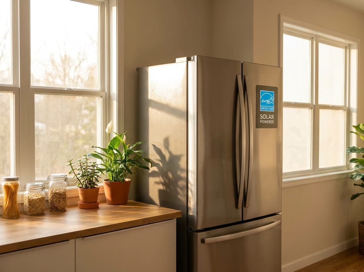Modern interior with energy efficient appliance in natural lighting